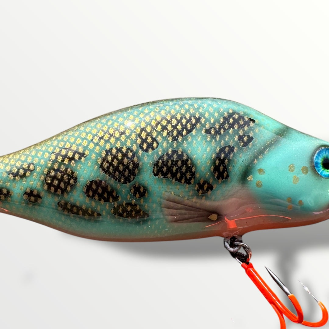 The walleye 5” custom gespoten en UV treble #1 afgehaakt.