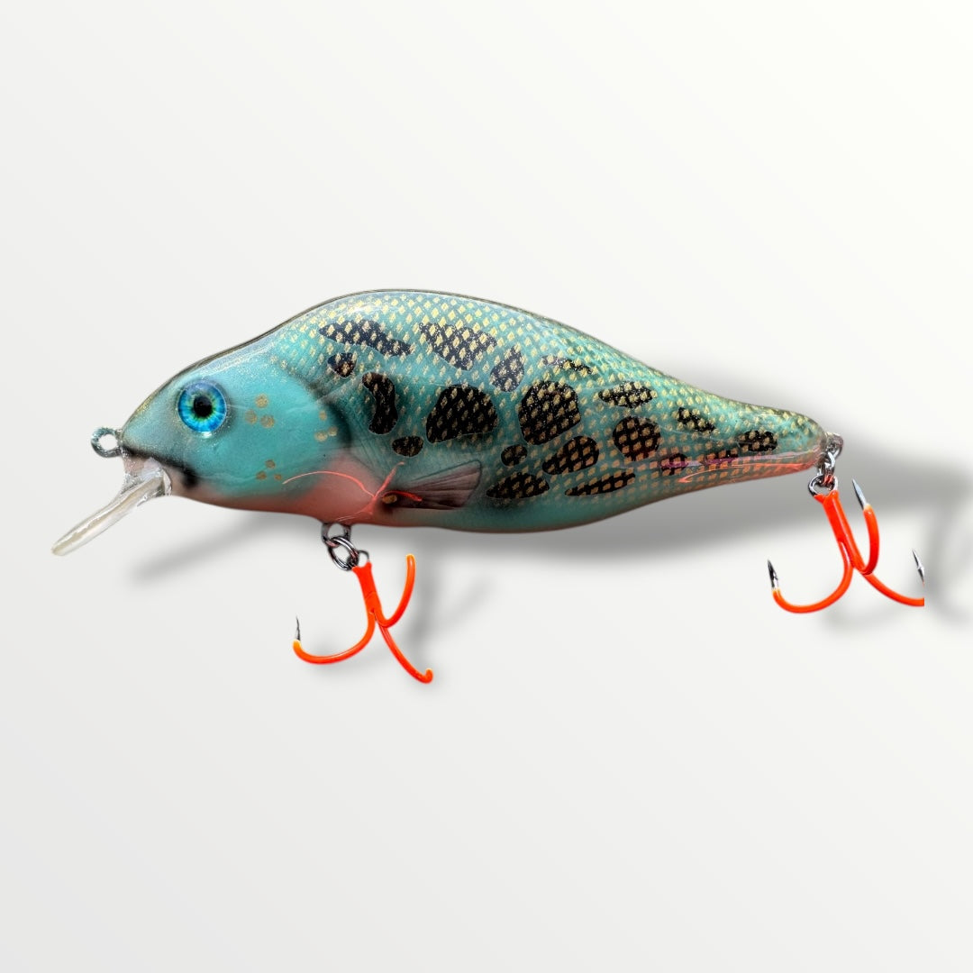 The walleye 5” custom gespoten en UV treble #1 afgehaakt.