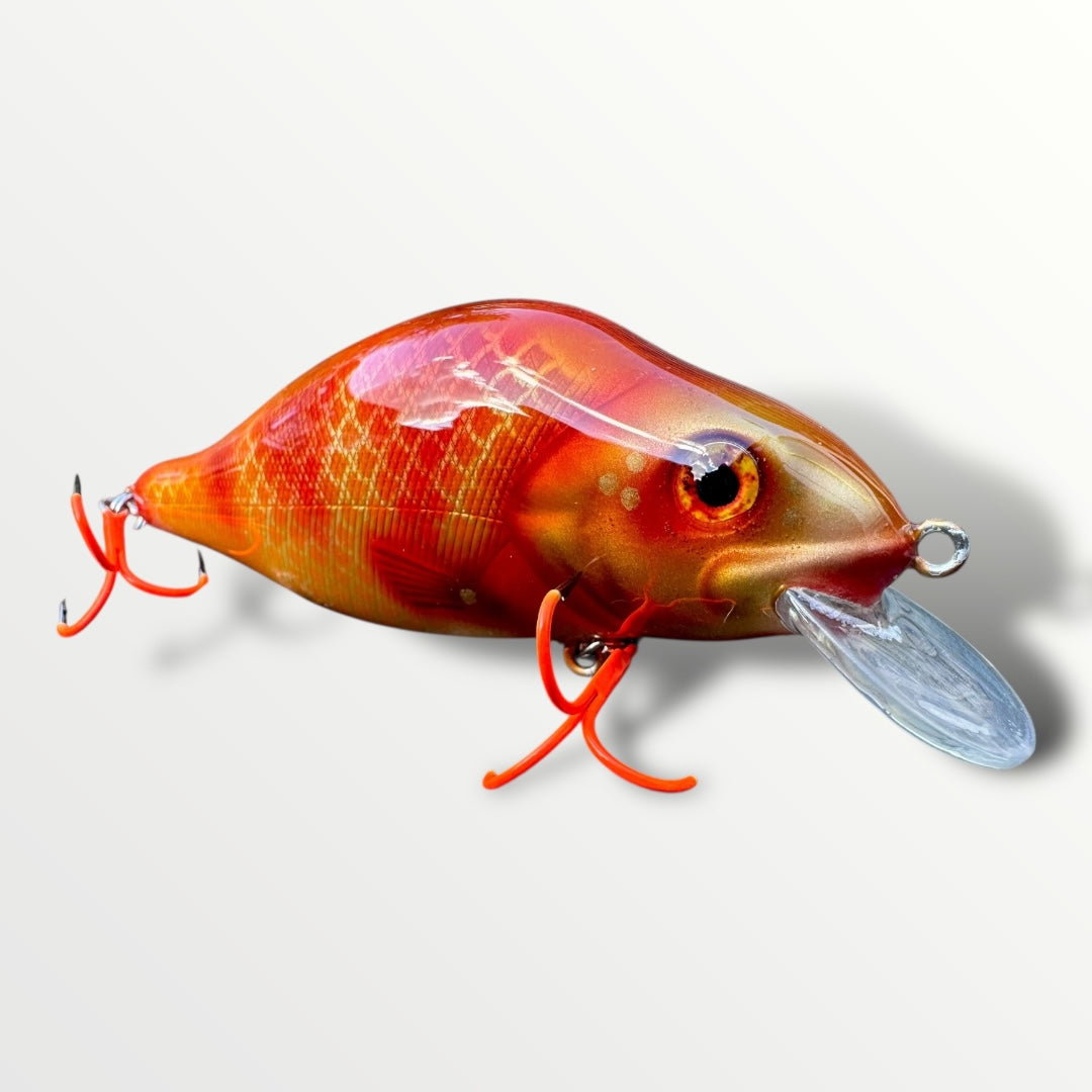 The Walleye 5” custom gespoten en UV treble #1 afgehaakt.
