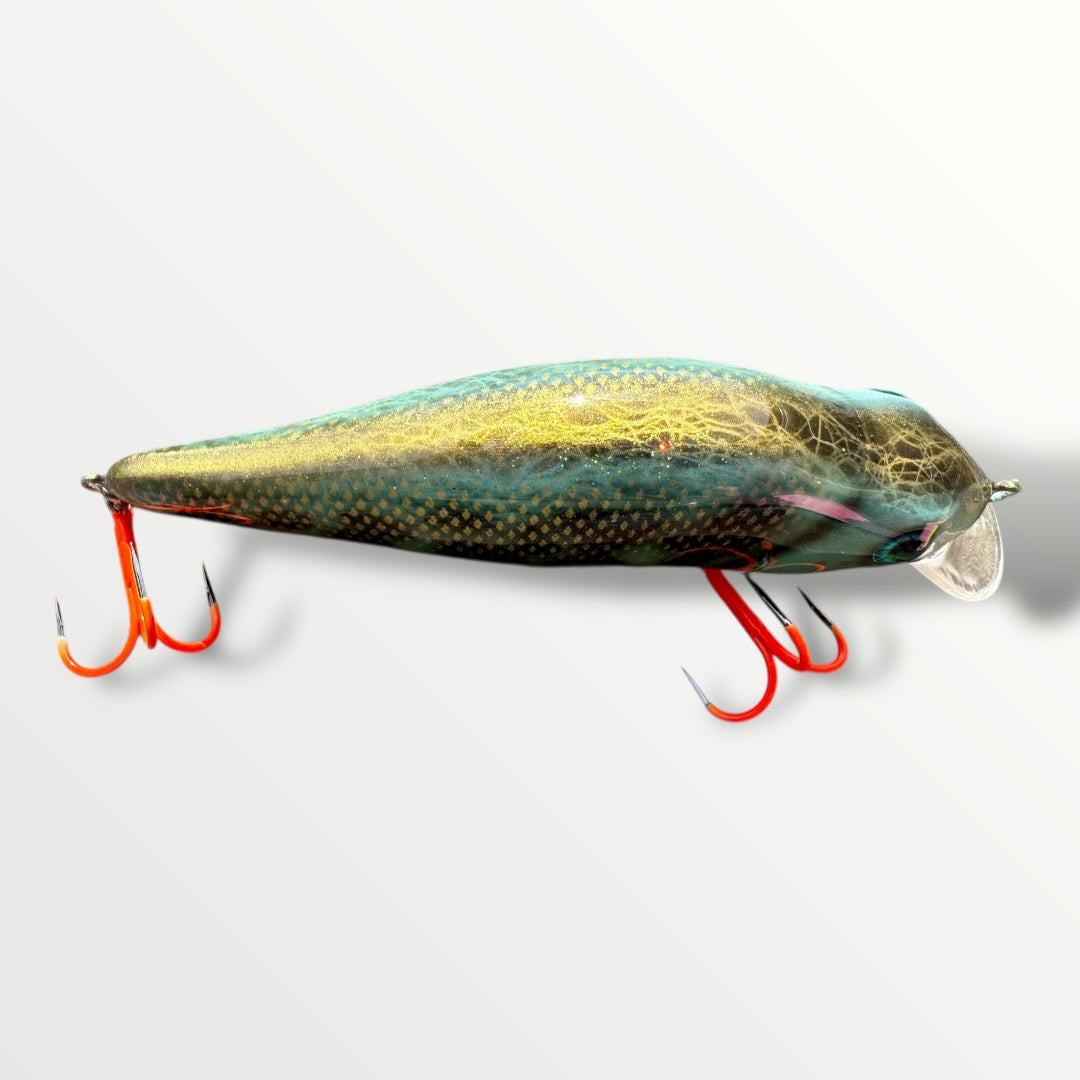 The walleye 5” custom gespoten en UV treble #1 afgehaakt.