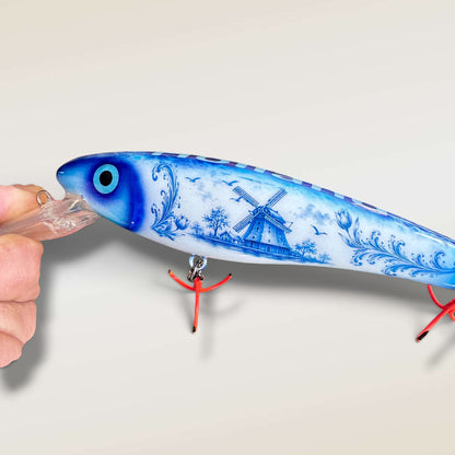 ErnieCC 6'' Delfs-blauw - Snoek Crankbait - Custom  Painted