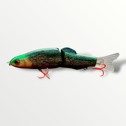 Trout Glider 7” swimbait custom gespoten en UV treble #2 afgehaakt.