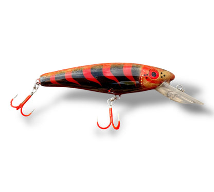 The ErnieCC 6” Red tiger custom gespoten en UV treble #1 afgehaakt