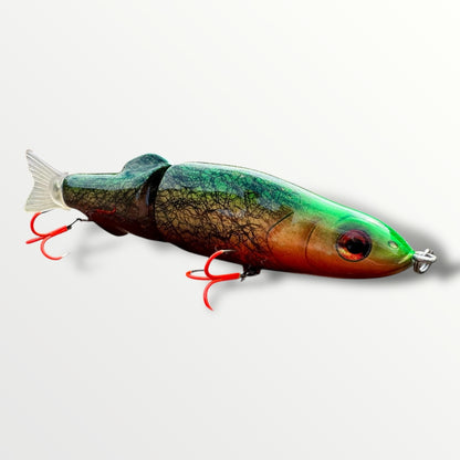Trout Glider 7” swimbait custom gespoten en UV treble #2 afgehaakt.